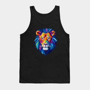 Colourful Geometric Lion Tank Top